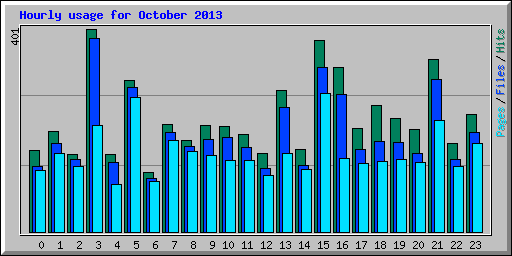 Hourly usage for October 2013