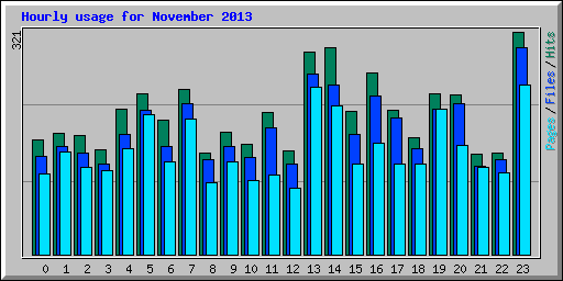 Hourly usage for November 2013