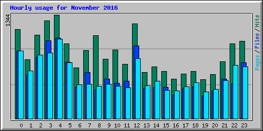 Hourly usage for November 2016